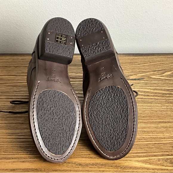 P Monjo Brown Leather Lace Up Ankle Boots, New in Box - Picture 8 of 9